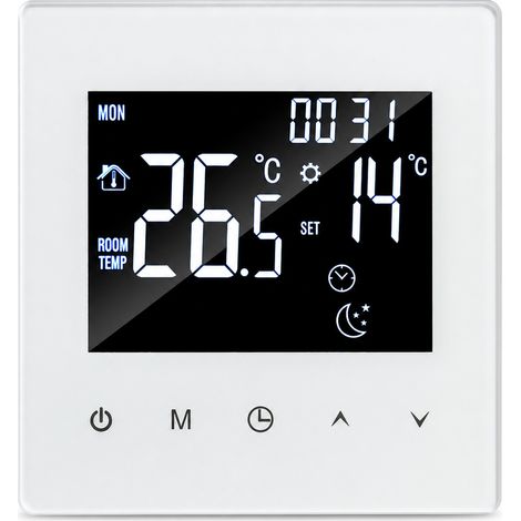 Thermostat de chauffage à eau 3 A compatible avec chaudière, affichage numérique, blanc, sans Wi-Fi (1/5)