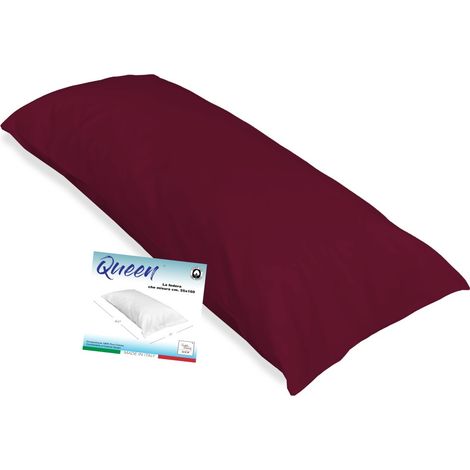 Taie d'oreiller QUEEN pour coussin de lit Maxi Size cm. 55 x 160 Bordeaux