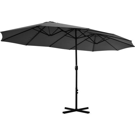 Sombrilla de exterior con mástil de aluminio 460 x 270 cm antracita 020008299 (1/5)