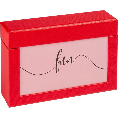 Boîte de Rangement pour 100 Photos 10x15 cm, Boîte à Photos Fun, Rouge, FB-116-R (1/5)
