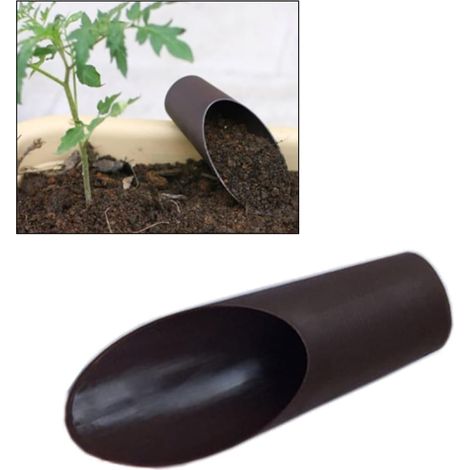 CSPARKV 2 Stück Gartenschaufel, Kelle, Handschaufel, Mini-Gartenschaufel, Grabwerkzeug, Bonsai-Erdschaufel, Kunststoff, Bonsai-Erdschaufel, Gartenwerkzeug, Pflanzgefäß, robuste Schaufel, Braun
