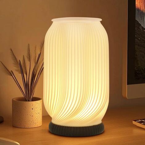 Vasenförmige Nachttischlampe fürs Schlafzimmer – dreifarbig, 9 Helligkeitsstufen, ideal auch für Büro oder Wohnzimmer – 1 Stück (1/4)