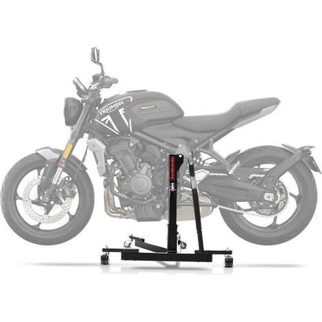 Zentralheber für Motorräder - ConStands Power-Evo - Kompatibel mit Triumph Trident 660 - Tragfähigkeit 300 kg - Schwarz