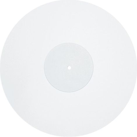 Tapis de platine vinyle en acrylique transparent blanc, pour platines LP. Améliore la qualité sonore des basses et offre un son plus précis. (1/5)