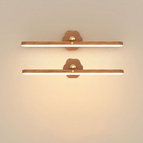 NICOLA Wireless Rechargeable LED Wall Light (2-Pack), Touch-Sensitive Furniture Light, 360° Rotating Wall Light, Brown, Warm Light, 3W