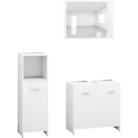 Maison Exclusive - Set Mobili da Bagno 4 pz Bianco in Legno Multistrato