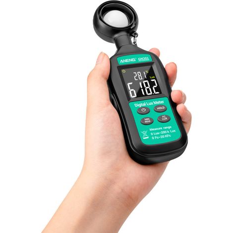Digitales Mini-Luxmeter, Messbereich 0–200.000 Lux, LCD-Bildschirm, hohe Präzision