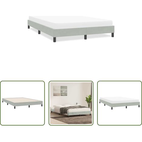 vidaXL Sommier à lattes -  Cadre de lit sans matelas gris clair 160x220 cm velours (1/5)