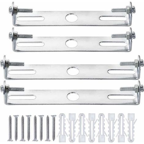 4 Paquets Fixation Plafonnier,Rosace Plafond,Lustre Support De Lumière Universel Argenté avec Vis Et Écrous, Base De Plafond en Acier Au Carbone (1/4)