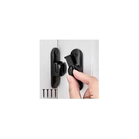 Cierre para puerta corredera, cerradura de puerta interior de 90/180 grados con tornillo, pestillo de gancho para puertas, cierre deslizante para ventanas, dormitorios y baños, color negro (1/5)