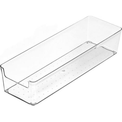 2 pièce Organisateur Tiroir Bureau Acrylique Transparent Boîte Séparé Séparateur de Boîtes de Rangement 5 Tailles Caoutchouc pour Papeterie Bijoux Cosmétiques(Grande boîte longue) (1/5)