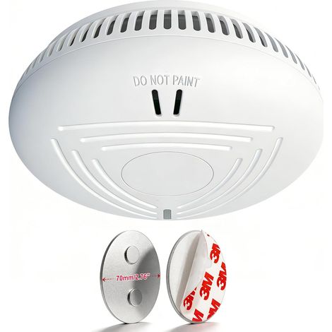 Detecteur de Fumée avec 10 Ans Pile– Installation Facile Alarme Incendie détecteur fumée sans Percage avec Support Magnétique, Idéal pour Maison, Appartement et Location (Lot de 1, Blanc) (1/5)