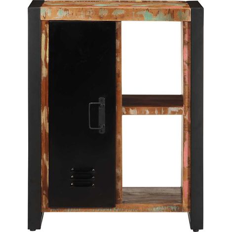 Maison La Vie - Buffet Salon Moderne - Meuble de rangement - multicolore 55x35x70 cm bois massif récupération bu4814