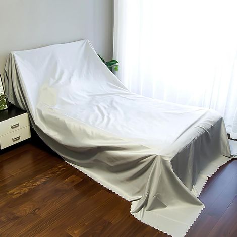 Copertura antipolvere per mobili, 3,5 x 2,4 m, resistente all'usura, lavabile in lavatrice, poliestere, per divano, letto, poltrona (grigio, 240 x 200 cm)