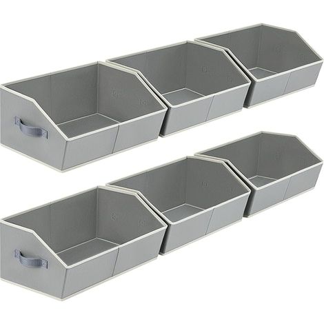 Graue trapezförmige Aufbewahrungsbox 422820cm 6 faltbare Aufbewahrungskörbe zur Aufbewahrung von Kleidung, Büchern und Decken (1/5)