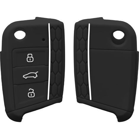1 Coque clé Voiture, Silicone Souple, Protection Antichoc, Accessoire Clé, Compatible VW Golf 7 Polo Seat