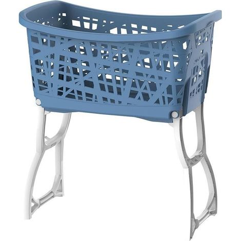 Panier à linge stand up 60,5x40,5 cm – Hauteur 43 cm – Polypropylène – Pieds inclinables transformables en poignées – Bama (1/5)