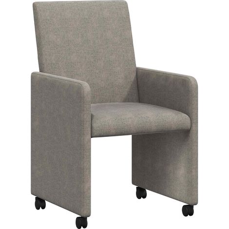 Esszimmerstühle mit Rollen 2 pcs Hellgrau 57 x 66 x 94 cm vidaXL