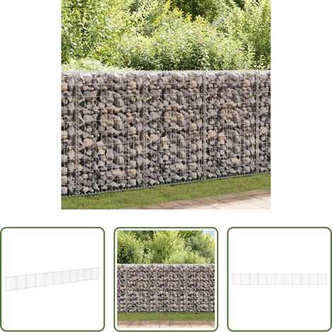 Verzinkter Stahl - Gabionenwand mit Abdeckung Verzinkter Stahl 900x30x100 cm (1/5)
