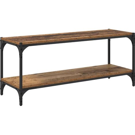 Mobile TV rettangolare rustico grande spazio di archiviazione 100 x 33 x 41 cm in legno antico 020052699