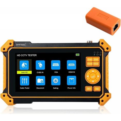 Testeur IPC AHD TVI testeur VGA entrée testeur de caméra CCTV 5.4 "4K POE Test de caméra IP Moniteur de vidéosurveillance RJ45 PTZ Traceur de câble UTP(HD-3100) (1/4)