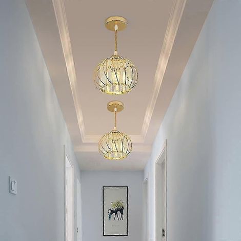 Plafonnier moderne en cristal 2025, lustre LED E27 en cristal pour cuisine, salle à manger, couloir ou chambre (1/4)
