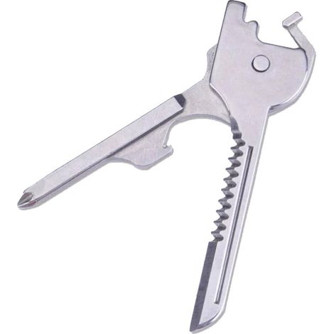 Accessoire multifonctionnel 6-en-1 : couteau de poche et porte-clés – mini-outil de plein air de poche pour ouvrir les colis et déballer les produits