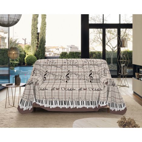 Telo Arredo Made in Italy in Cotone Grandfoulard Copritutto Copridivano Copriletto-Teli Sofà Arredatutto-Drappeggio-Arazzo-Copridivano Grand Foulard Letto Matrimoniale - Music Caffe