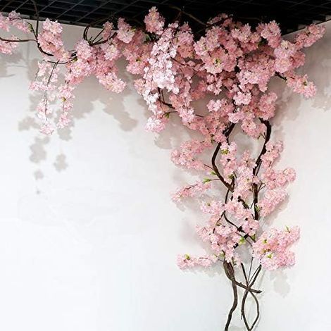 Fleur artificielle cerisier 105 cm en soie – Détails réalistes pour décoration murale – Parfaite pour mariages et événements festifs (1/5)