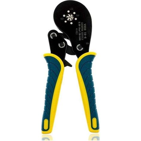 Pince à sertir pour cosses tubulaires, capacité de sertissage 0,08 - 16 mm² - jaune, vert