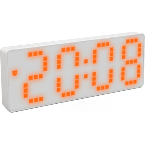 Réveil numérique, 3 niveaux de luminosité, chiffres orange, horloge LED de bureau avec affichage de la température, convient aux chambres et aux bureaux. (1/5)