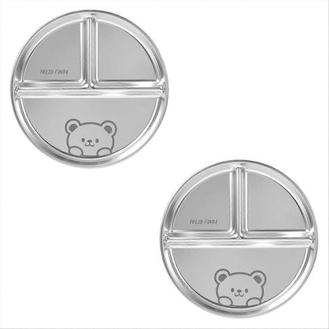 Lot de 2 pièces compartimenté western alimentaire assiette pasta plat salade barbecue assiette, D (1/5)