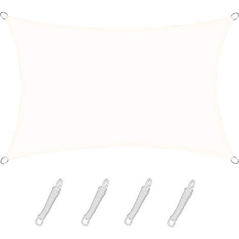 GENERIC-Voile d'ombrage Rectangulaire Carré 2x3 m Color Crème,Toile Imperméable Une Protection des Rayons UV à 95%, pour en Plein air, Jardin & terrasse, Piscine (1/4)