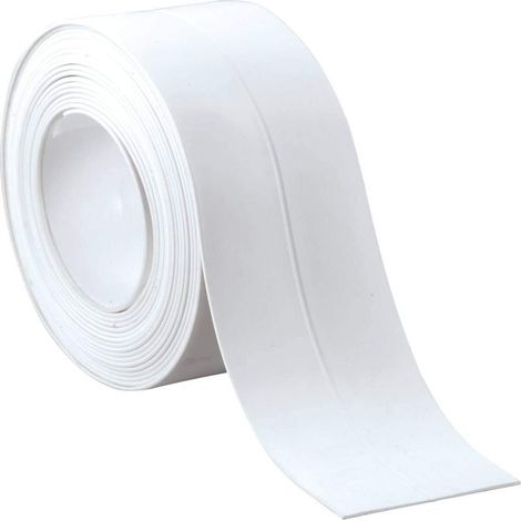 Ruban adhésif auto-adhésif, 1 rouleau de 5 m x 3,8 cm, bande d'étanchéité pour toilettes, mastic pour le pourtour de la base, alternative traditionnelle au calfeutrage pour la salle de bain, la baigno (1/5)