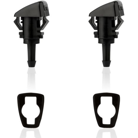 2pcs Front Washer Nozzles, Black Plastic Wiper Nozzle Spray Wiper Nozzle Compatible with Dodge Jeep (1/5)
