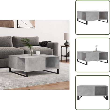 The Living Store Couchtisch Betongrau 80x80x36,5 cm Holzwerkstoff - Betonfarbe (1/5)