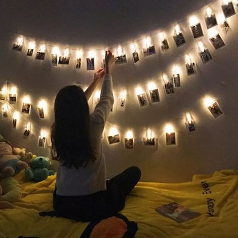 20 LED Guirlande Lumineuse photo Clip,T-Audace Alimenté par batterie 3m LED Photo Clip Pince, Photo Clips Chaîne Light pour Pictures, Anniversaire, Saint Valentin (Blanc Chaud) (1/5)