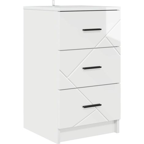 Armario de Noche Blanco brillante 38 x 38 x 66 cm vidaXL (1/5)