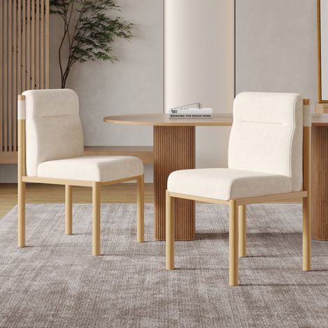 Set di 4 sedie da sala da pranzo in ecopelle grigio con cuscino imbottito e gambe in metallo (1/5)