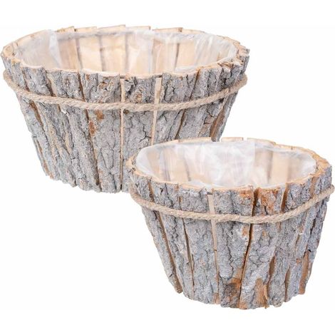 Set 2 cestos de madera marrones (1/5)