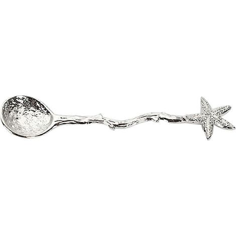 Cuillère à café vintage effet martelé en alliage de zinc, motif libellule, étoile et branche, cuillère à glace pour la cuisine MCOSilverB (1/5)