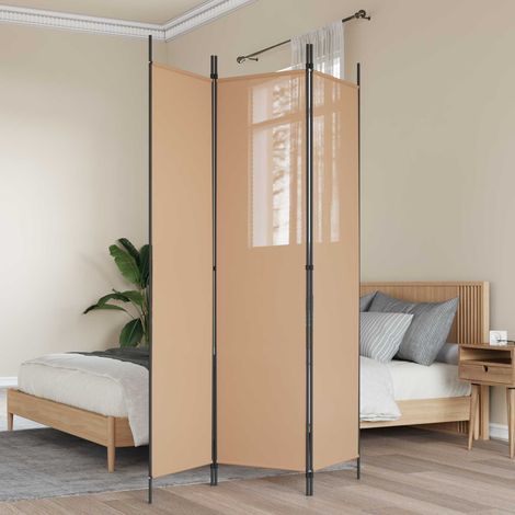 Paravent à 3 panneaux Beige 150 x 200 cm Tissu vidaXL