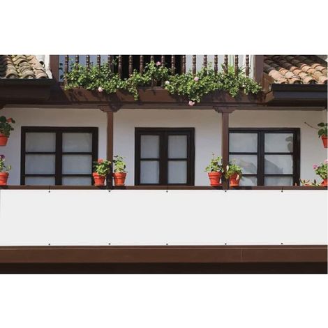 TELO COPERTURA FRANGIVISTA PVC CM 90x300 RECINZIONE BALCONE BIANCO 340df (1/2)