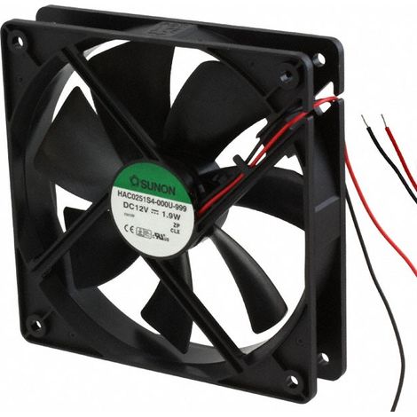 Ventilatore 12Vdc 120x120x25mm 2Fricci fili 1,9W