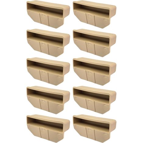 10x Embout support de latte monolatte 63 x 12 mm en plastique pour sommier Cadre Bois Embout Lit Meuble Fixation Languette Agrafe Vis, Beige (1/5)