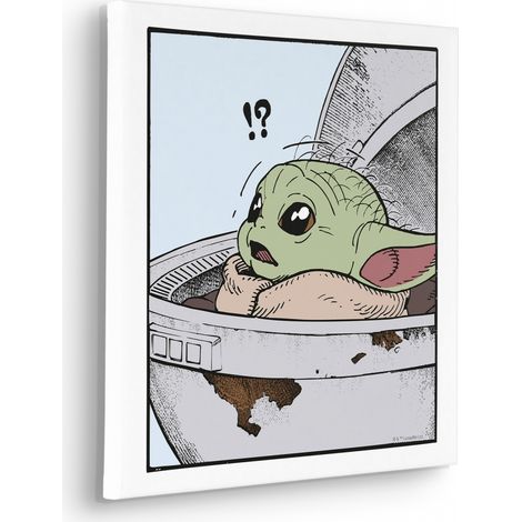 Tableau mural Star Wars The Mandalorian Grogu Shocked 40x40 cm
