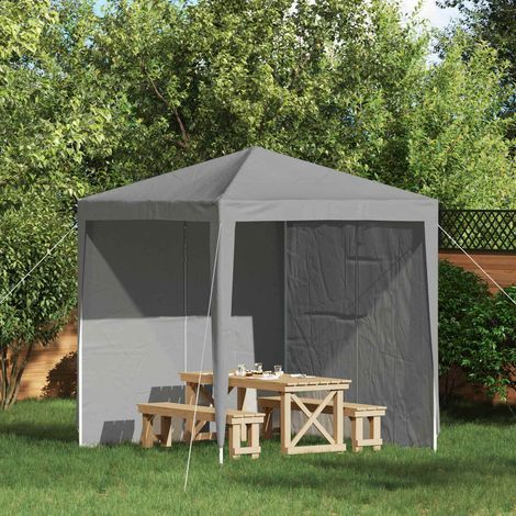 vidaXL Parete per tenda da festa 2 pcs Grigio Chiaro 200 x 195 cm
