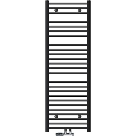 LuxeBath Radiatore da Bagno Sahara 500x1500 mm Antracite Diritto Termosifone con Attacco Centrale Set di Attacchi con Termostato Forma Angolare a Parete Calorifero Scaldasalviette Termoarredo (1/5)