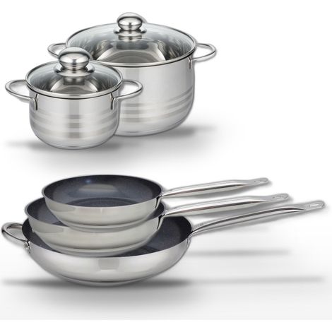 Lot de 3 Poêles 24/28/32cm et 2 Faitouts 16/24cm Elo Profi Therm Platinum (1/5)