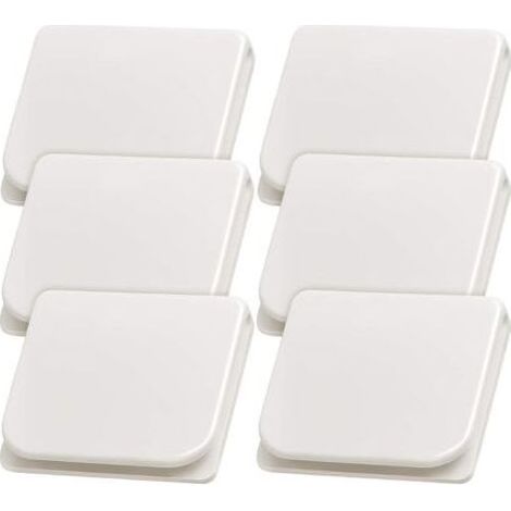 Clips De Rideau De Douche - Plastique Blanc - 5 x 4,5 x 1 cm - Pour Rideaux En Tissu - 6 Pièces (1/5)